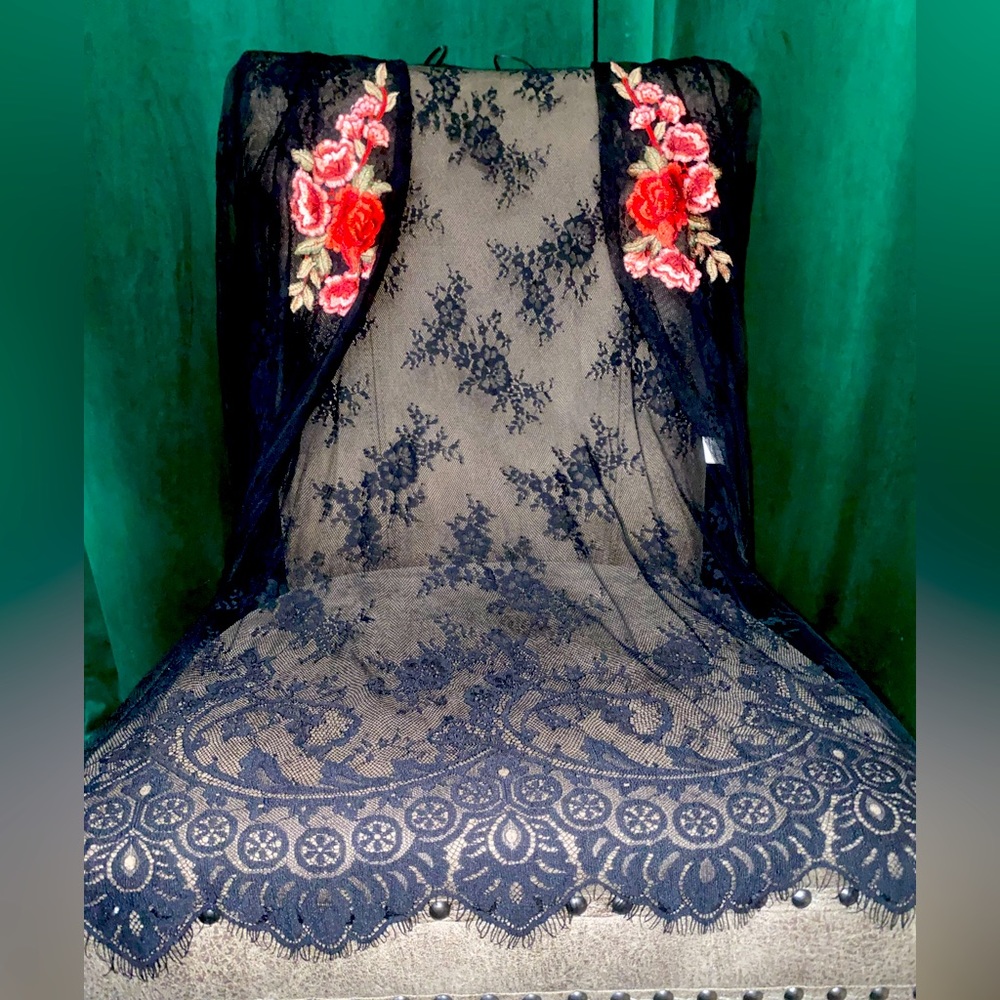 Lace Cardigan with Rose Stitch Detail